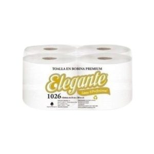 Toallas de papel para manos en bobinas, 4 bobinas de 20 cm x 200 metros c/u. Toalla premium extra blanco. Línea profesional.