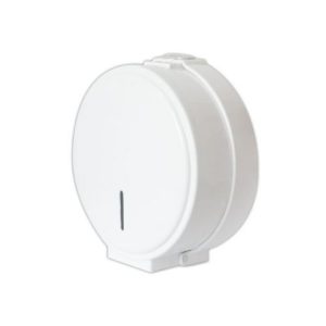 Dispenser de papel higiénico Jumbo, material plástico, color blanco, para bobinas de papel de 700mts.