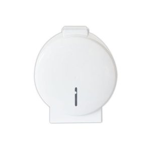 Dispenser de papel higiénico, material plástico, modelo JUMBO, color blanco para bobinas de 350 metros.
