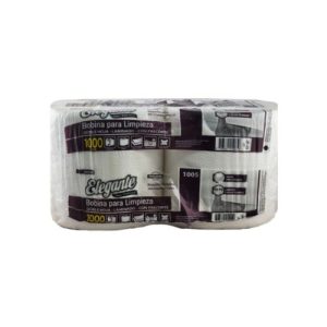 Bobinas industriales de papel doble hoja Elegante, papel para limpieza, laminado con precorte. Marca Elegante, 2 rollos de 24cm, por 100 metros cada uno.