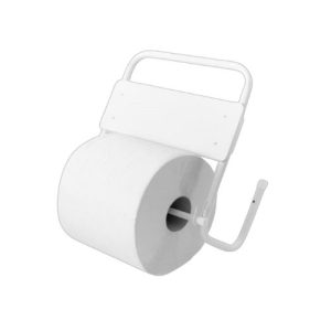 Dispenser porta bobina de pared, de metal, para bobina de rollos de papel.