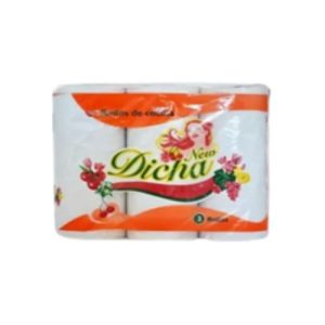 Pack de 3 rollos de servilletas de papel, marca Dicha. Cada rollo 40 paños.