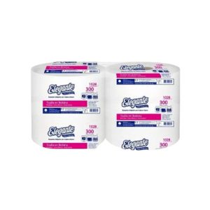 Toallas de papel para manos en bobinas Elegante, 2 bobinas de 20cm x 300 metros c/u. Toalla extra blanco. Línea profesional.